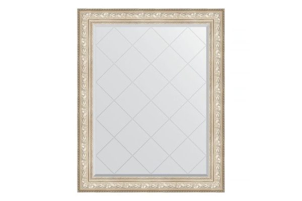 Wall mirror with engraving in a baguette frame EVOFORM vignette silver 60x78 cm
