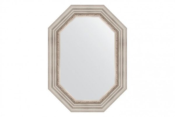 Wall mirror in a baguette frame EVOFORM Polygon BY 7165, Roman silver 56x76 cm