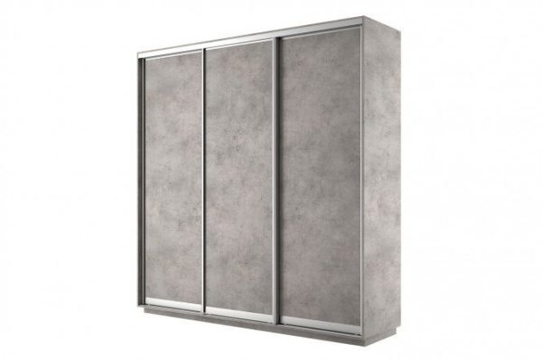 3-door sliding wardrobe Slide 180x220x45 cm, light concrete