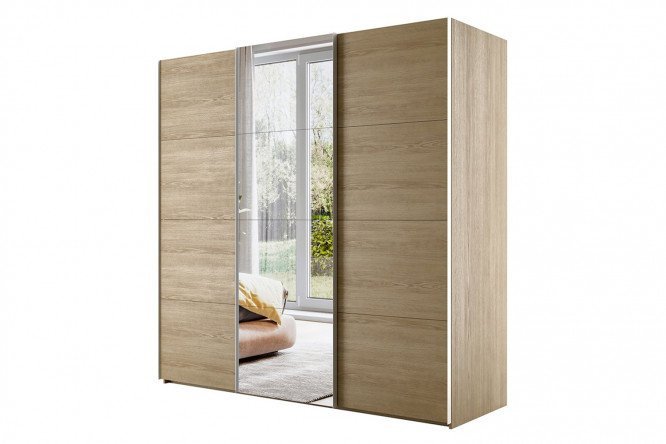 3-door wardrobe Comet 270x240 cm Bardolino oak, Bardolino oak fronts, mirror