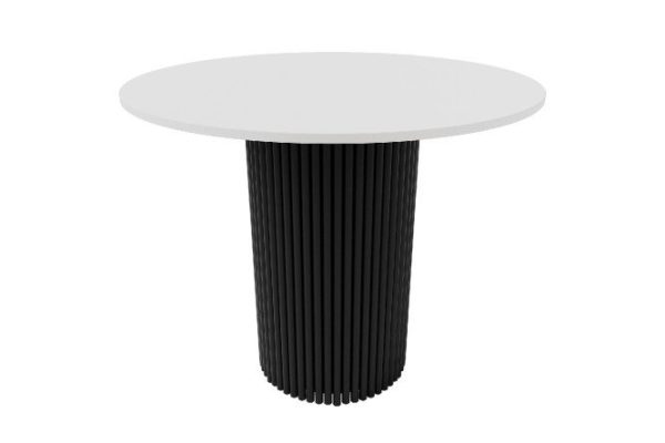 Trubis Wood table with tubular base 90x75x90 cm