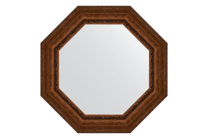 Wall mirror in a baguette frame EVOFORM Octagon BY 3861, aged bronze with ornament 82.6x82.6 cm