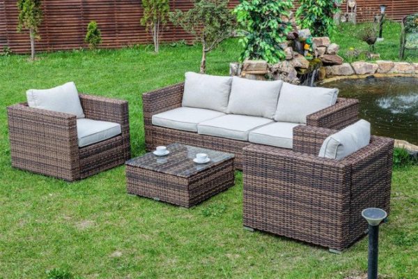 Leisure furniture set Karl, frame color brown, finishing brown