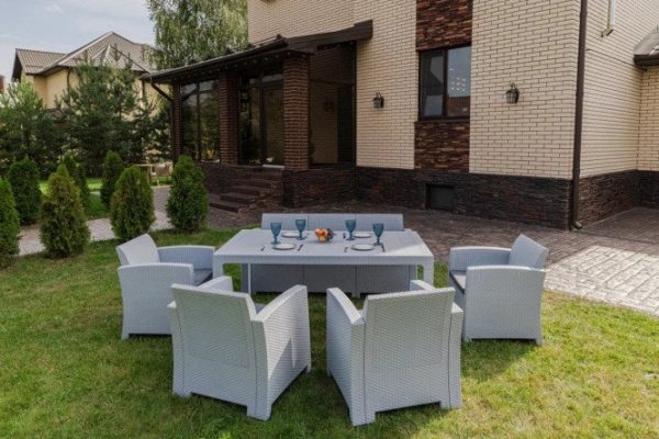 Furniture set Lana Dining color light gray