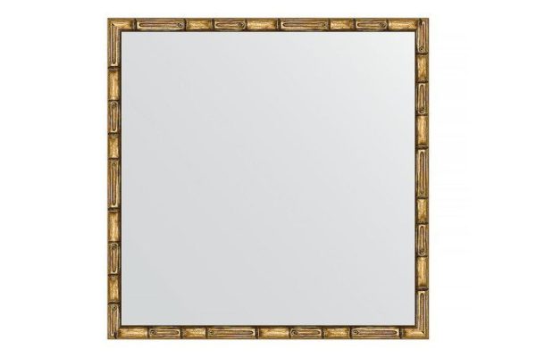 Wall mirror in a baguette frame EVOFORM gold bamboo 67x67 cm
