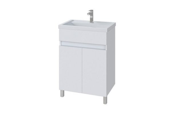 Floor stand Sanstar Quadro 46.6 cm, frame color white gloss, facade white gloss