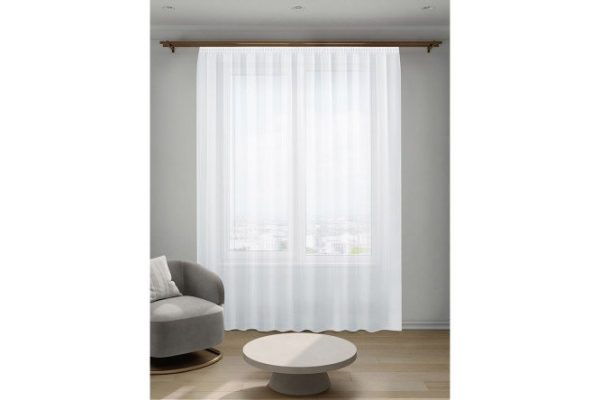 Tulle on ribbon Decofest Mario 300x320 cm, 1 piece, white