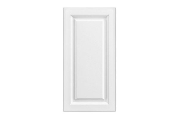 Facade of the Aurora corner wall cabinet 36.3x71.6 cm, soft white snow color