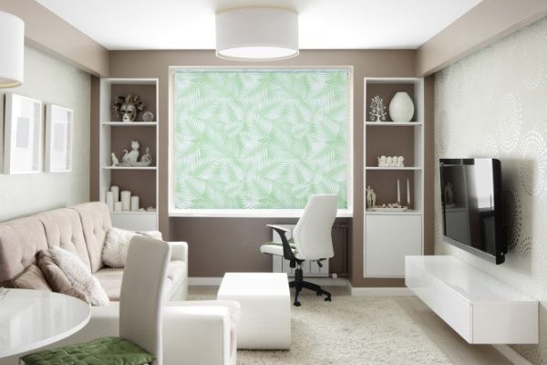 Roller blind Decofest Tropics, light green color, 40x160 cm