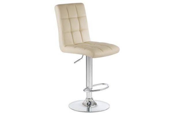Bar chair DOBRIN Kruger 41x100x56 cm, upholstery color cream, legs chrome