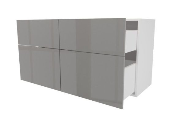 Cabinet 4 drawers Oscar Amika 120x64 with closers, white / dusty gray gloss