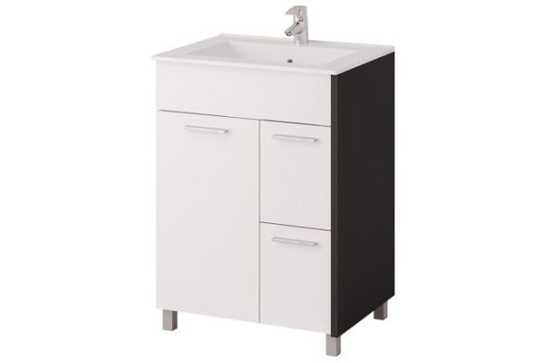 Vanity unit Bella 61.1 cm, frame color white graphite, front white