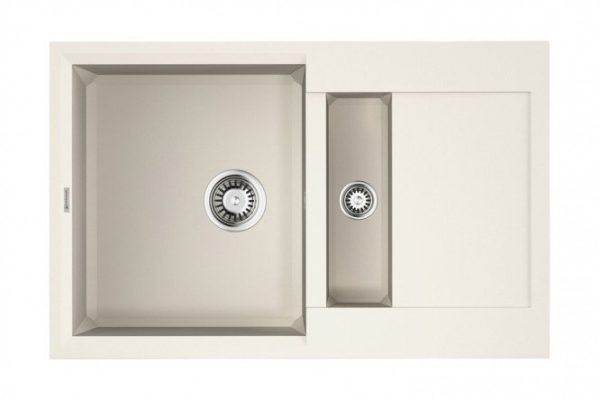 Inset sink with drainer OMOIKIRI Sakaime 78-2-WH 4993128, white 78x50x22 cm