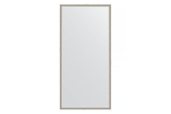 Wall mirror in a baguette frame EVOFORM twisted silver 68x128 cm
