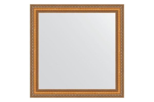 Wall mirror in a baguette frame EVOFORM gold beads on bronze 75x75 cm