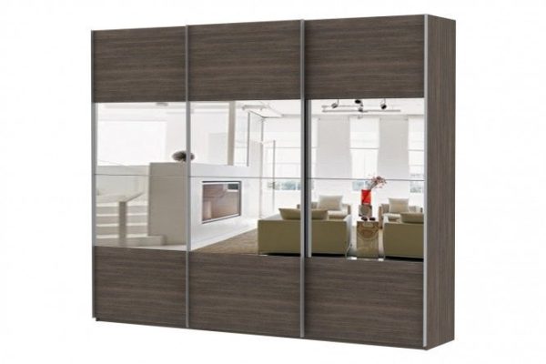 Sliding wardrobe 3-door Comet 240x240 cm wenge Mali, wenge Mali facades, mirror