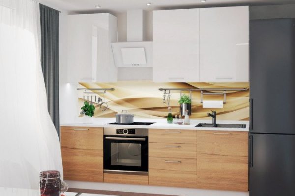 Amika modular kitchen set 2.4 m white/Halifax oak