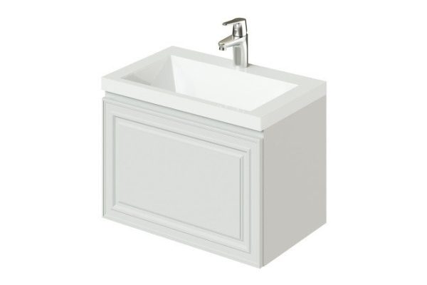 Cabinet with wall-hung sink Verona 59.7 cm, color ceramic frame, ceramic facade