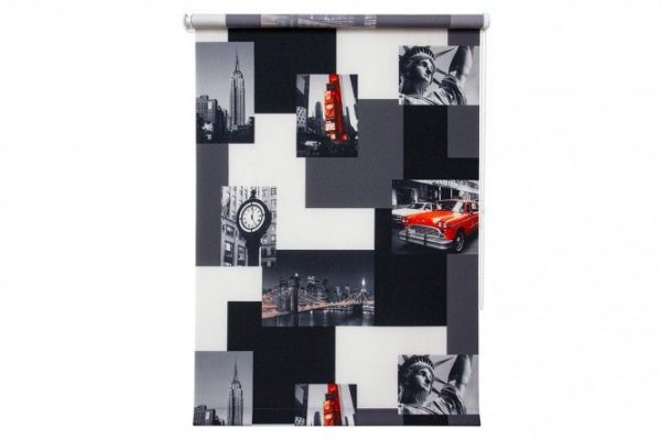 Roller blind COMFORT New York color red, gray, 40x175 cm