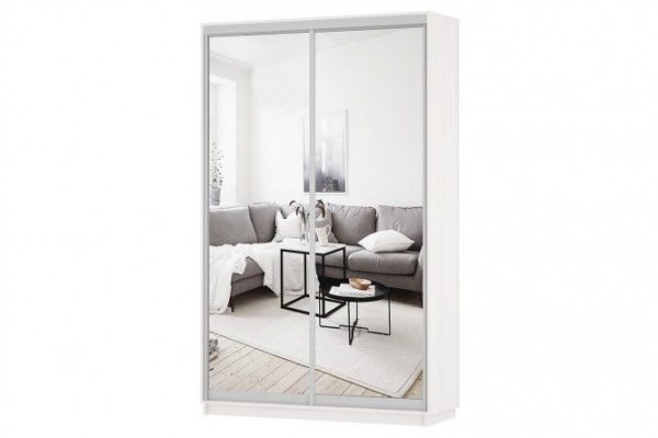 Sliding wardrobe 2-door Slide 140x240x60 cm, light ash Anchor, with two mirrors