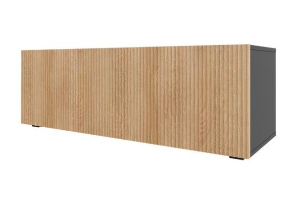 Nightstand Oscar Amelie 120x40 with 2 drawers, anthracite / wave Canadian oak