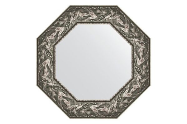 Wall mirror in a baguette frame EVOFORM Octagon BY 3832, Byzantium silver 58.8x58.8 cm