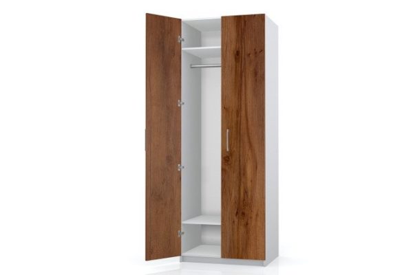 Wardrobe 2-door Oscar Line 75x236x58 cm, white, taxonia