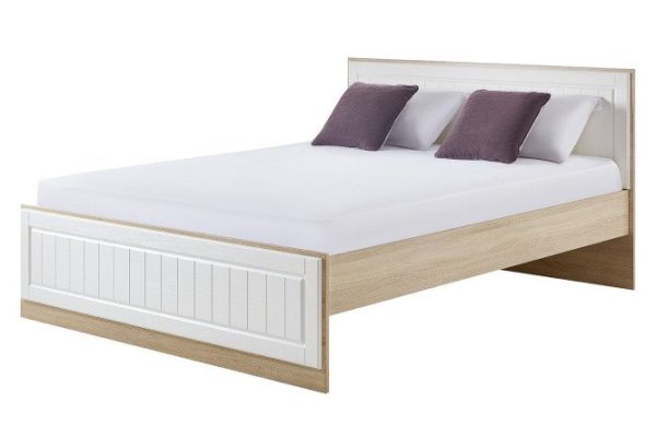 Olivia bed color Sonoma oak, white wood 140x200 cm