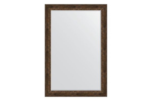 Wall mirror with bevel in a baguette frame EVOFORM BY 3638 aged wood with ornament 122x182 cm