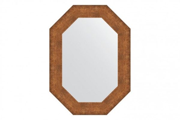 Wall mirror in a baguette frame EVOFORM Polygon BY 7293, copper chain mail 56x76 cm