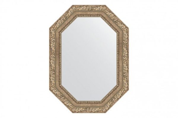 Wall mirror in a baguette frame EVOFORM Polygon BY 7149, antique silver vignette 55x75 cm