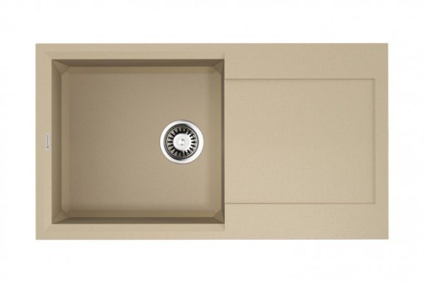 Inset sink with drainer OMOIKIRI Sakaime 78-CH 4993236, champagne 78x43.5x21 cm