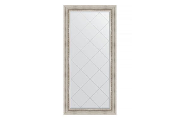 Wall mirror with engraving in a baguette frame EVOFORM BY 4276 Roman silver 76x158 cm