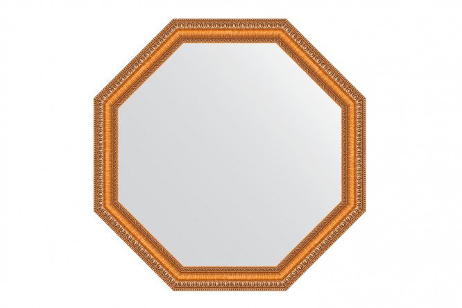 Wall mirror in a baguette frame EVOFORM Octagon BY 3978, gold beads on bronze 66x66 cm
