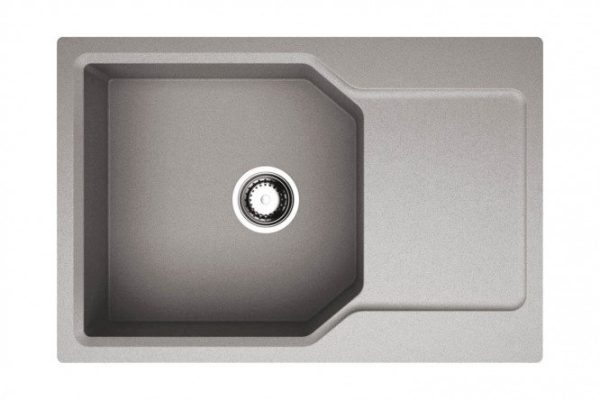 Inset sink with drainer OMOIKIRI Yonaka 78-LB-GR 4993339, gray 78x51x19 cm