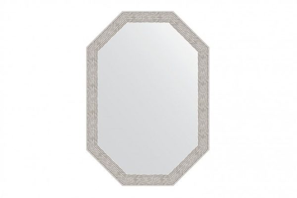 Wall mirror in a baguette frame EVOFORM Polygon BY 7009, wave aluminum 48x68 cm
