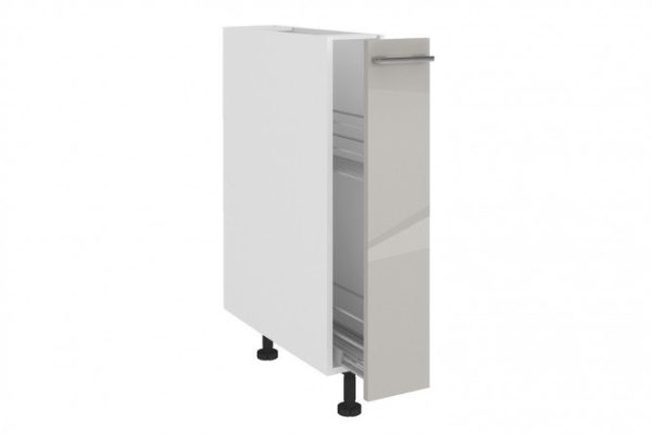 Front for a floor cabinet with a pull-out basket Amika 15x72 cm, pearl gray glossy color