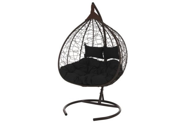Double hanging cocoon chair Fisht fis 125x190x108 cm, color brown, black