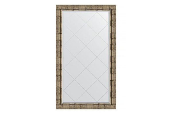 Wall mirror with engraving in a baguette frame EVOFORM BY 4222 silver bamboo 73x128 cm