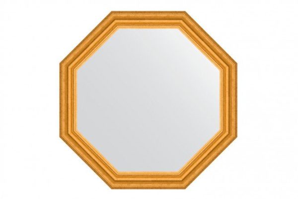 Wall mirror in a baguette frame EVOFORM Octagon BY 3996, aged gold 67x67 cm