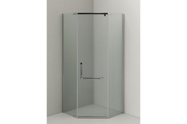 Shower corner AGGER A03-090MCR/G pentagonal, floor-mounted