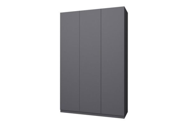 Wardrobe 3-door Oscar Line 150x236x59.6 cm, anthracite