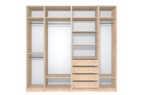 Wardrobe system Oscar Bergen 250x236x58 cm, Sonoma oak
