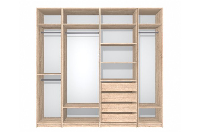 Wardrobe system Oscar Bergen 250x236x58 cm, Sonoma oak