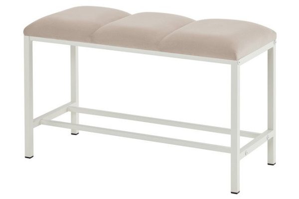 Bench Praktik-10 72x45x30 cm, upholstery color beige, frame white