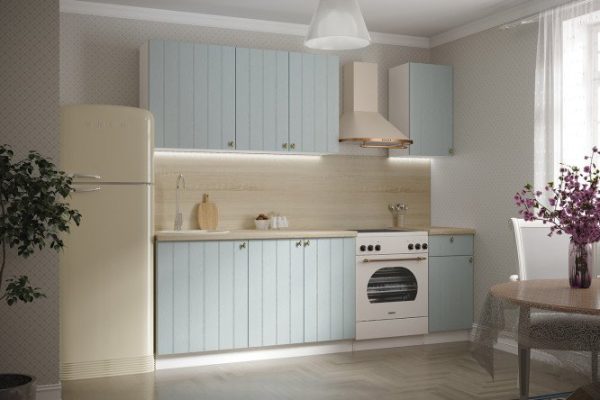 Kitchen set Michelle 180x210x60 cm, frame color white, facade blue