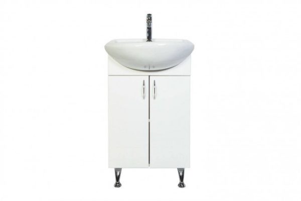 Floor cabinet with washbasin ORANGE Rosa Ro 47 cm, frame color white, facade white gloss