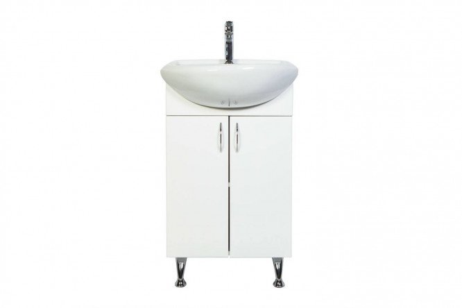Floor cabinet with washbasin ORANGE Rosa Ro 47 cm, frame color white, facade white gloss