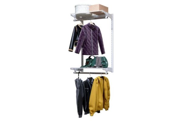Wardrobe system 600x350 TITAN-GS 74012120 with two-tier hanger