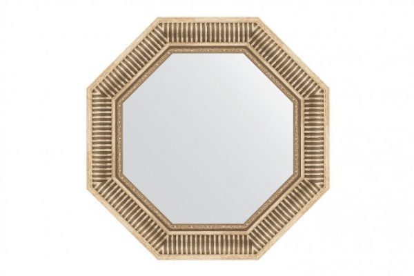 Wall mirror in a baguette frame EVOFORM Octagon BY 7360, silver aqueduct 62x62 cm